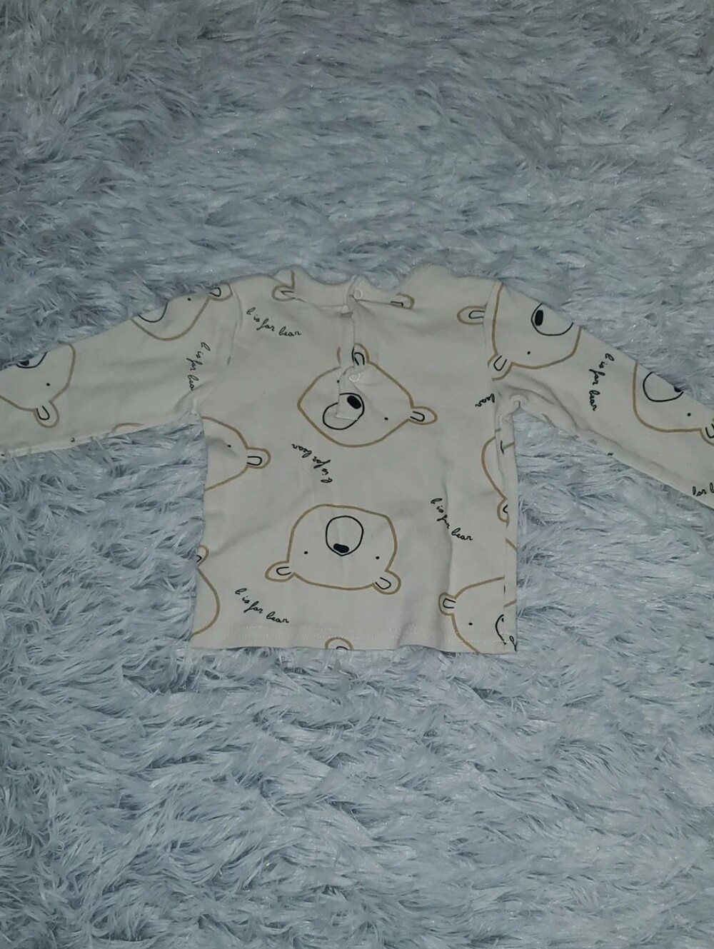 Cream Bear Print Long-Sleeve Tee for Kids